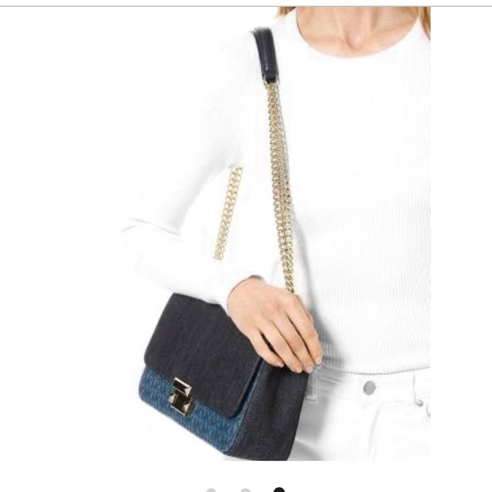 Michael Michael Kors DENIM CHAIN SHOULDER BAG NWT
